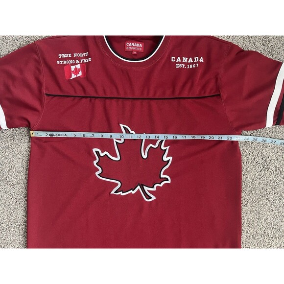 Canada Athletics Team Canada Soccer Hockey Jersey Maple Leaf Embroidered Red L - Picture 6 of 6